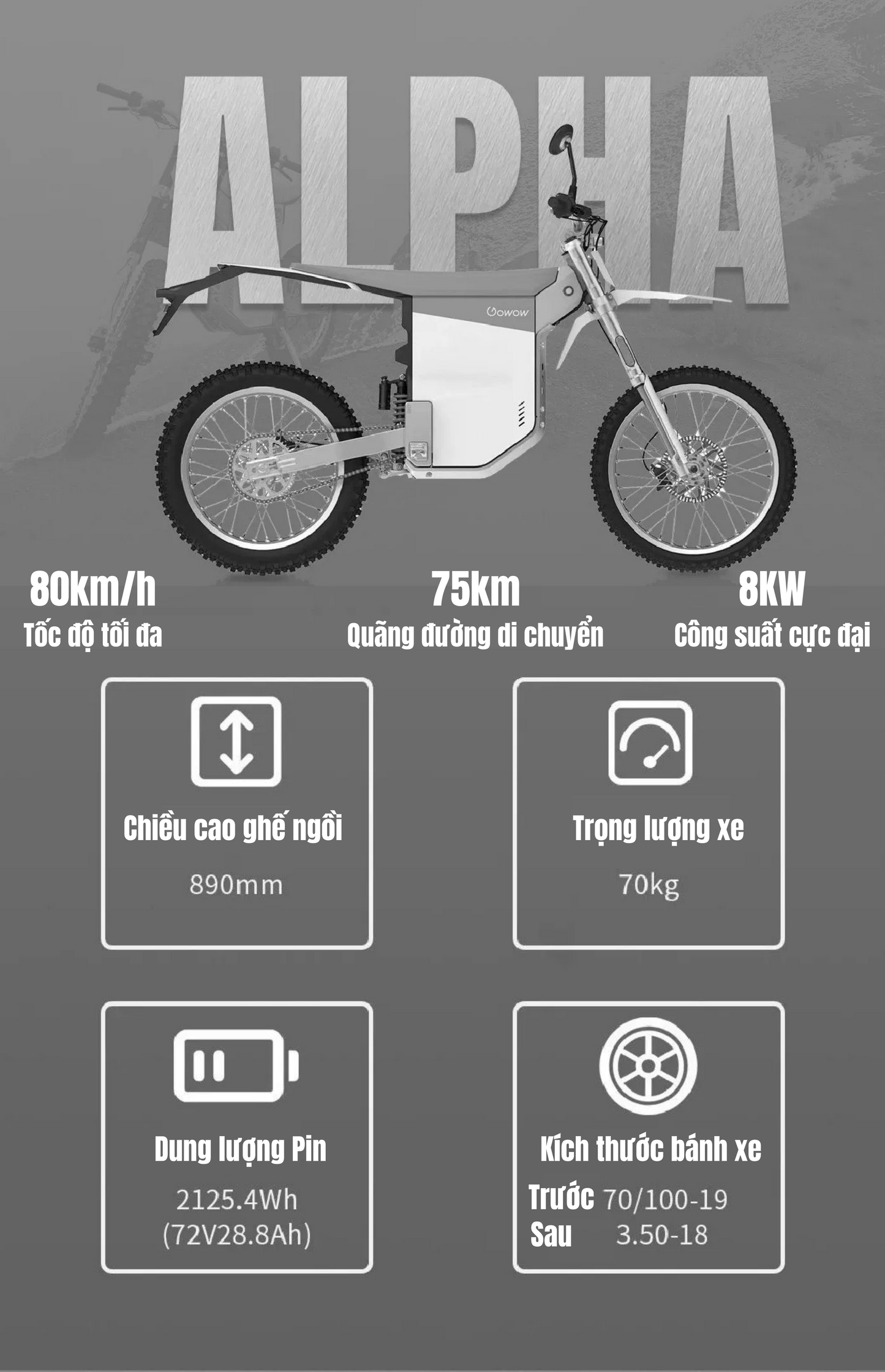 Gowow Alpha: Sức Mạnh Điện Năng, Trải Nghiệm Đỉnh Cao - MÔTÔ ĐỊA HÌNH